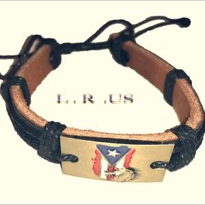 Puerto Rico, Puerto Rican, Leather wristband Cool